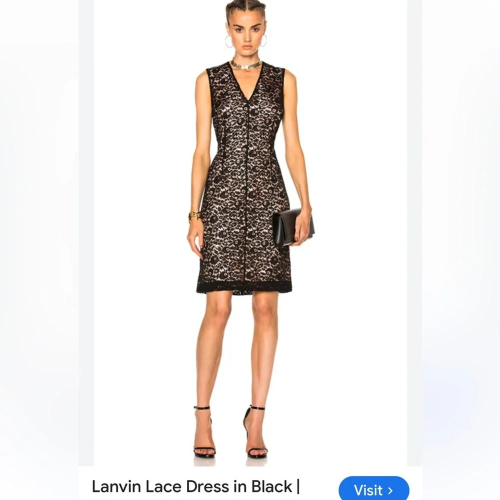 $1990 LANVIN Lace Dress Size 46 (M)